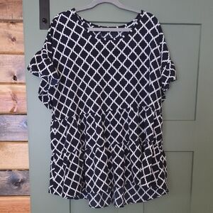 Elegant Navy and White Women's Blouse